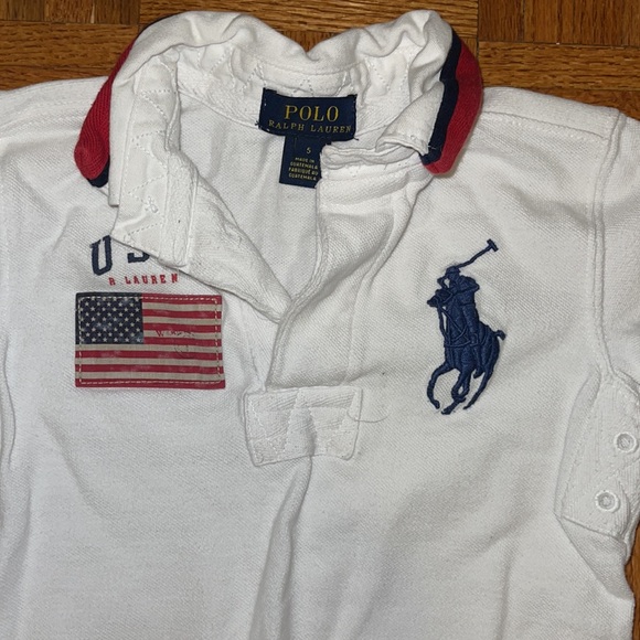 Polo Ralph Lauren polo shirt 3 American flag large polo man white, red and navy - Picture 2 of 6
